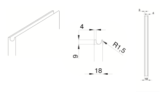 Frézovaná úchytka RU-2G — Úchytka „U"